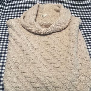 Orvis light tan/ cream knit poncho